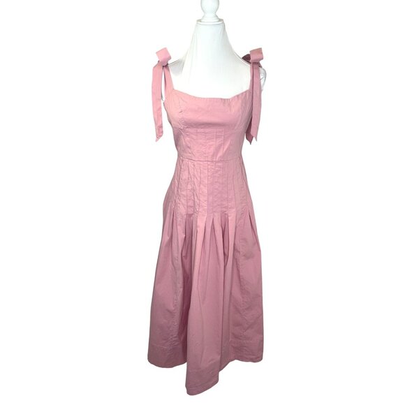 Free People Kinney Midi Dress Pink Nectar Size MED Corset Sun Dress - Picture 1 of 11